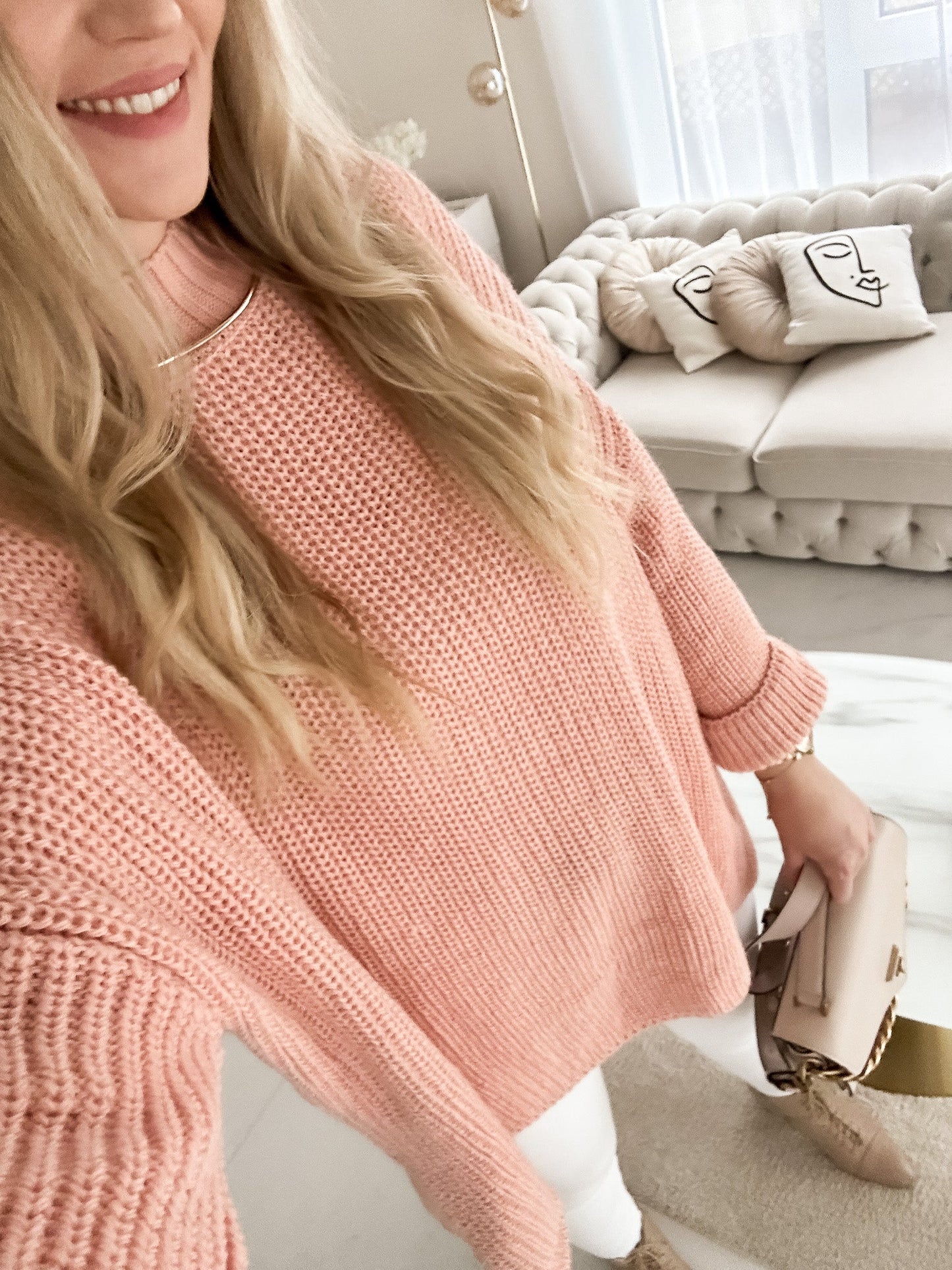 Long Pullover mit Seitenschlitz