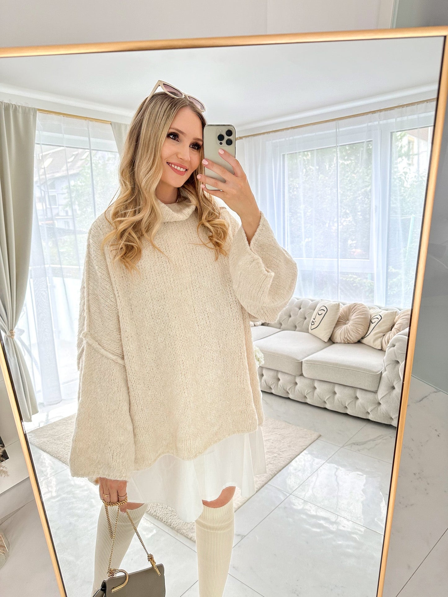 Wolke 7 – Long Sweater mit Rollkragen