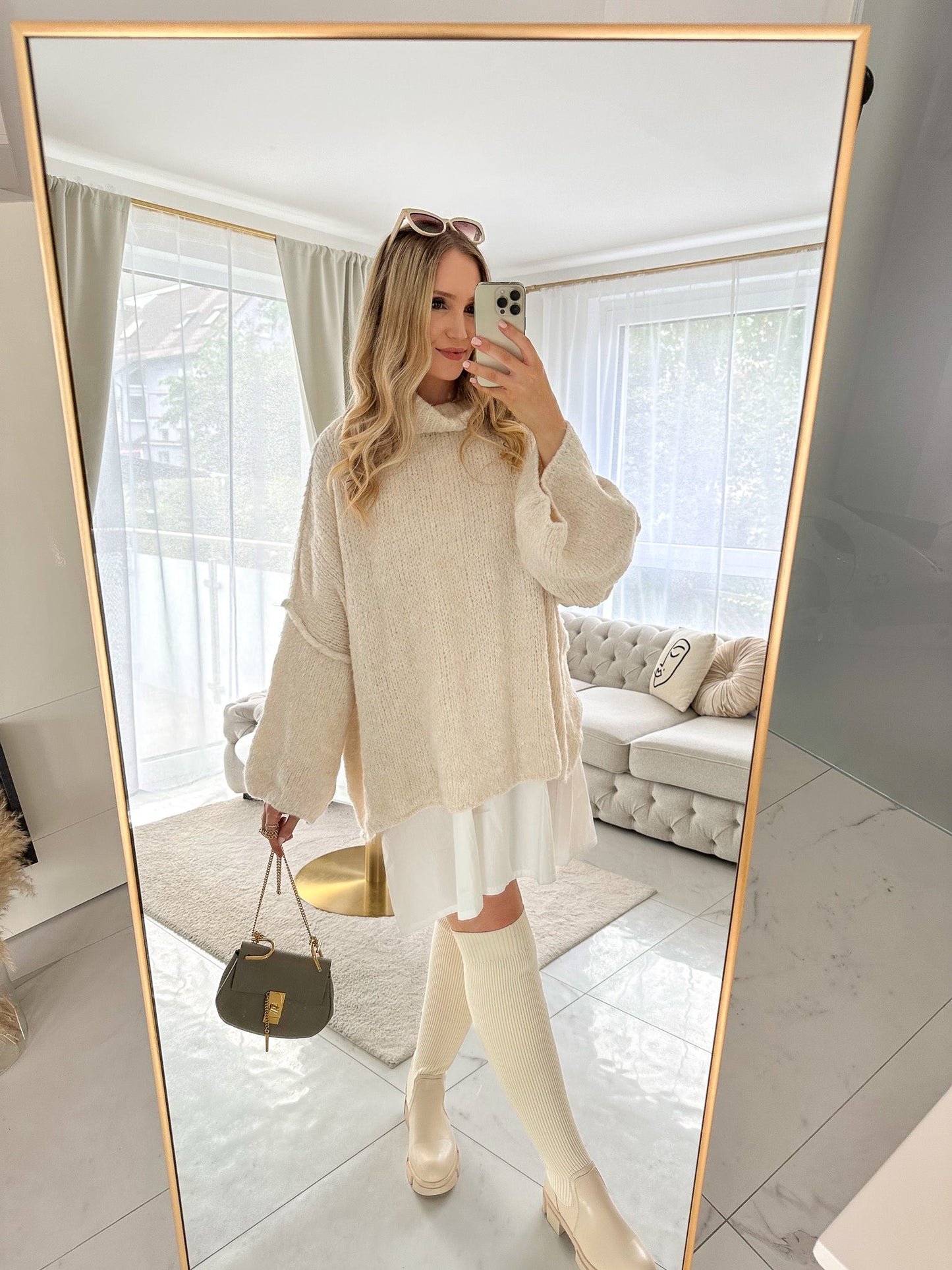 Wolke 7 – Long Sweater mit Rollkragen