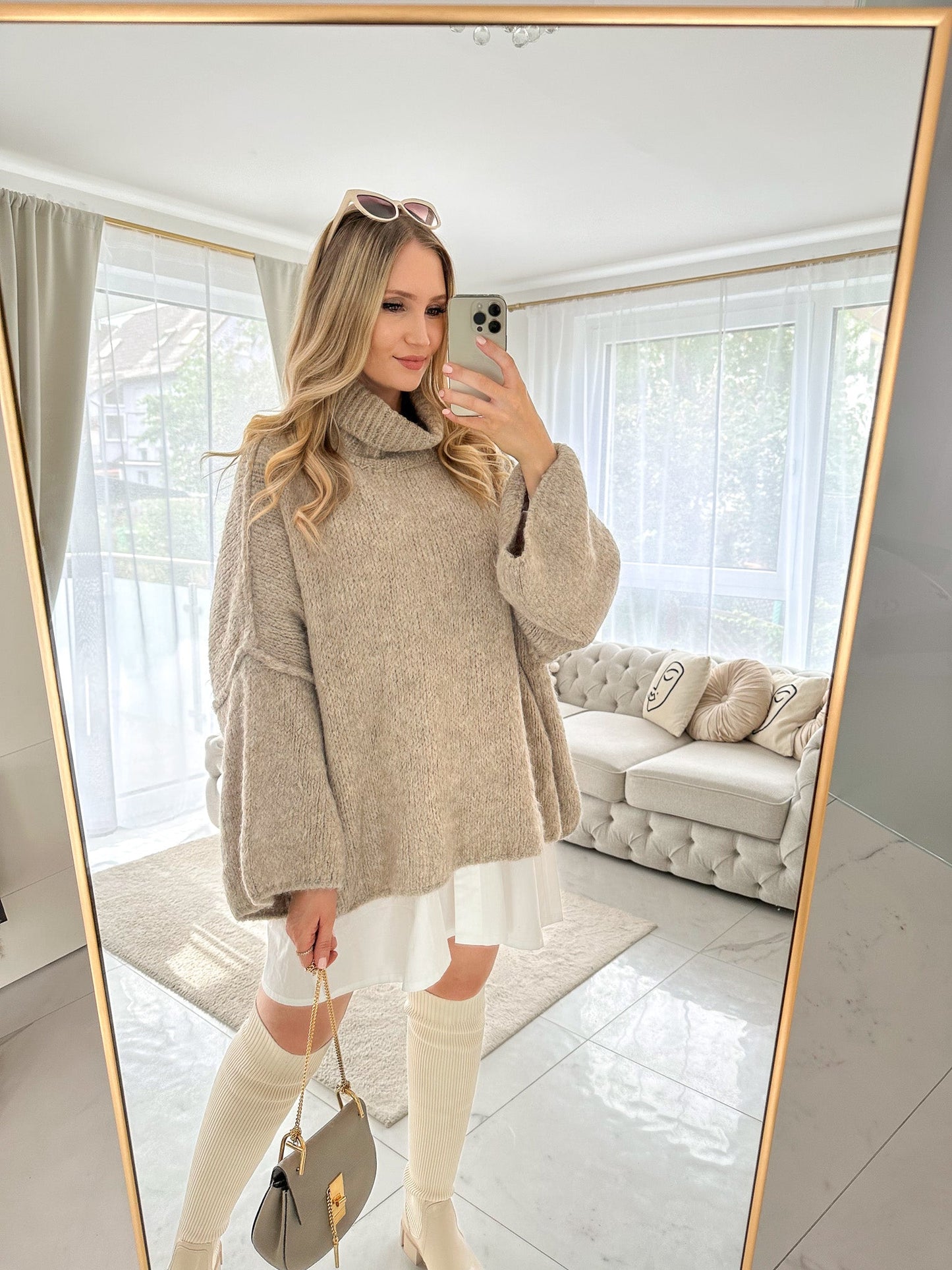 Wolke 7 – Long Sweater mit Rollkragen